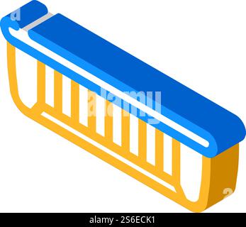 canned fish container isometric icon vector. canned fish container sign. isolated symbol illustration. canned fish container isometric icon vector illustration Stock Vector