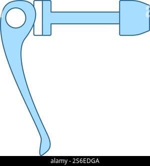 Bike Quick Release Icon. Thin Line With Blue Fill Design. Vector Illustration. Stock Vector