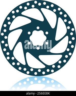 Bike Brake Disc Icon. Shadow Reflection Design. Vector Illustration. Stock Vector
