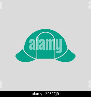 Sherlock Hat Icon. Green on Gray Background. Vector Illustration. Stock Vector