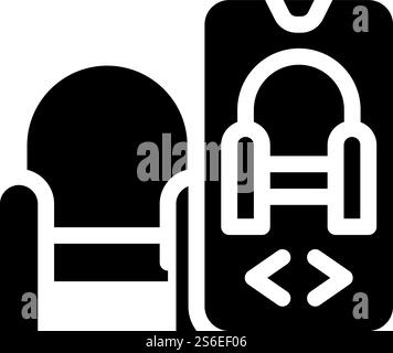 vr remote control glyph icon vector. vr remote control sign. isolated contour symbol black illustration. vr remote control glyph icon vector illustration Stock Vector