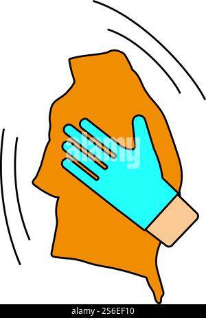 Wet Cleaning Icon. Editable Outline With Color Fill Design. Vector Illustration. Stock Vector