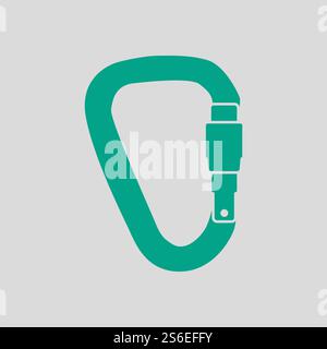 Alpinist Carabine Icon. Green on Gray Background. Vector Illustration. Stock Vector