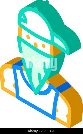 gangsta rapper isometric icon vector. gangsta rapper sign. isolated symbol illustration. gangsta rapper isometric icon vector illustration flat Stock Vector