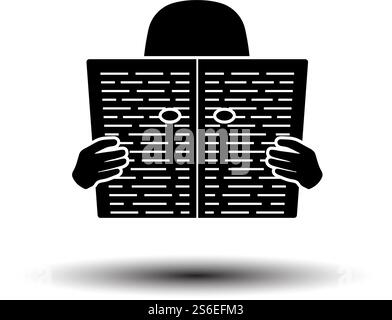 Newspaper Hole Icon. Black on White Background With Shadow. Vector Illustration. Stock Vector