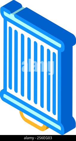 filter air cleaning device part isometric icon vector. filter air cleaning device part sign. isolated symbol illustration. filter air cleaning device part isometric icon vector illustration Stock Vector