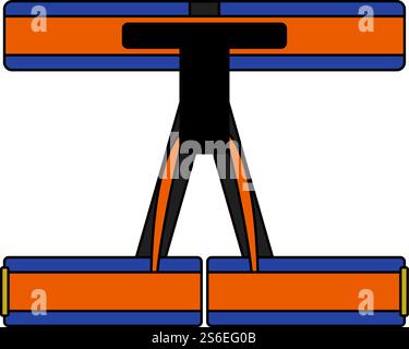 Alpinist Belay Belt Icon. Editable Outline With Color Fill Design. Vector Illustration. Stock Vector
