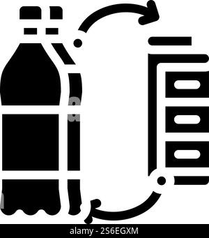 recycling and reuse glyph icon vector. recycling and reuse sign. isolated contour symbol black illustration. recycling and reuse glyph icon vector illustration Stock Vector
