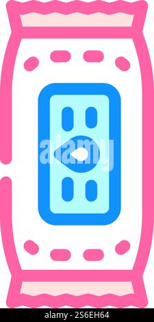 wet wipes package color icon vector. wet wipes package sign. isolated symbol illustration. wet wipes package color icon vector illustration Stock Vector