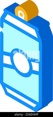soda or beer drink bottle isometric icon vector. soda or beer drink bottle sign. isolated symbol illustration. soda or beer drink bottle isometric icon vector illustration Stock Vector