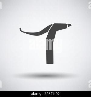 Bike HandleBar Brake Icon. Dark Gray on Gray Background With Round Shadow. Vector Illustration. Stock Vector