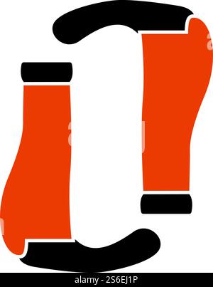 Bike Grips Icon. Flat Color Design. Vector Illustration. Stock Vector