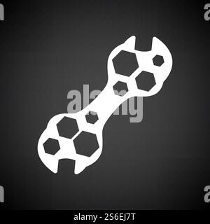Bike Spanner Icon. White on Black Background. Vector Illustration. Stock Vector