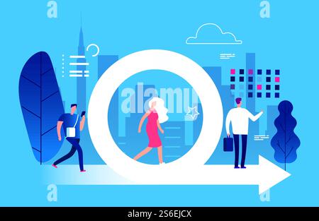 Agile management vector. Business and life effective planning strategy illustration. Development methodology, sprint process agility to business management. Agile management vector. Business and life effective planning strategy illustration Stock Vector