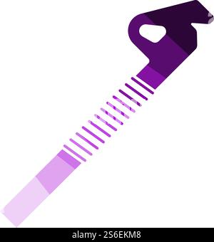 Alpinist Ice Screw Icon. Flat Color Ladder Design. Vector Illustration. Stock Vector
