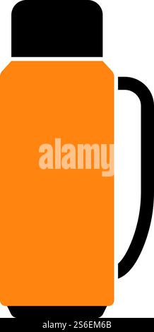 Alpinist Vacuum Flask Icon. Flat Color Design. Vector Illustration. Stock Vector