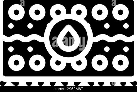 water absorption glyph icon vector. water absorption sign. isolated contour symbol black illustration. water absorption glyph icon vector illustration flat Stock Vector