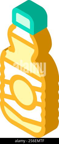 oil bottle isometric icon vector. oil bottle sign. isolated symbol illustration. oil bottle isometric icon vector illustration color Stock Vector