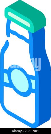 milk bottle isometric icon vector. milk bottle sign. isolated symbol illustration. milk bottle isometric icon vector illustration color Stock Vector