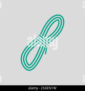 Climbing Rope Icon. Green on Gray Background. Vector Illustration. Stock Vector