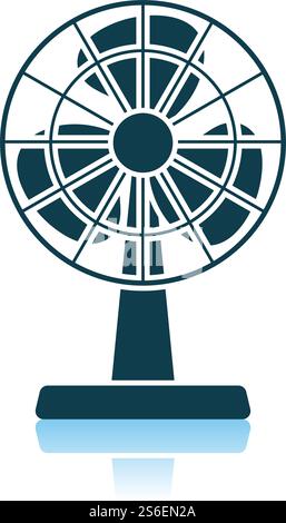 Electric Fan Icon. Shadow Reflection Design. Vector Illustration. Stock Vector