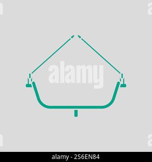 Alpinist Seat Icon. Green on Gray Background. Vector Illustration. Stock Vector