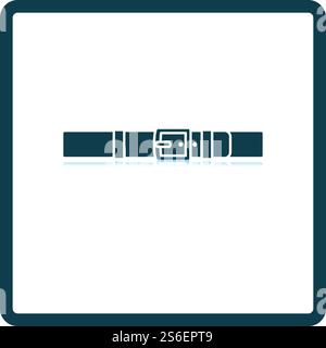 Trouser Belt Icon. Square Shadow Reflection Design. Vector Illustration. Stock Vector