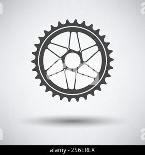 Bike Gear Star Icon. Dark Gray on Gray Background With Round Shadow. Vector Illustration. Stock Vector