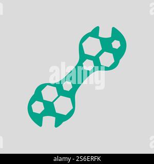 Bike Spanner Icon. Green on Gray Background. Vector Illustration. Stock Vector