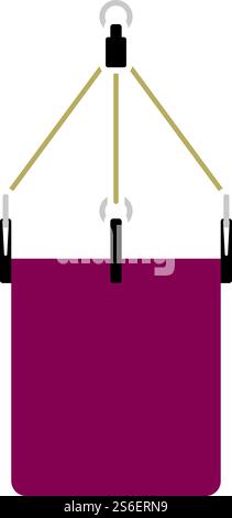 Alpinist Bucket Icon. Flat Color Design. Vector Illustration. Stock Vector