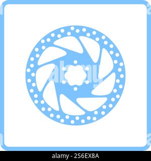 Bike Brake Disc Icon. Blue Frame Design. Vector Illustration. Stock Vector