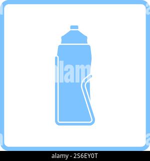 Bike Bottle Cages Icon. Blue Frame Design. Vector Illustration. Stock Vector