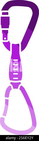 Alpinist Quickdraw Icon. Flat Color Ladder Design. Vector Illustration. Stock Vector