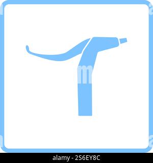 Bike HandleBar Brake Icon. Blue Frame Design. Vector Illustration. Stock Vector