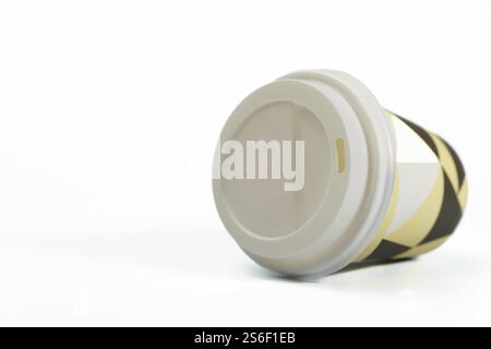 Cardboard coffee cup isolated on white background and copy space Stock Photo