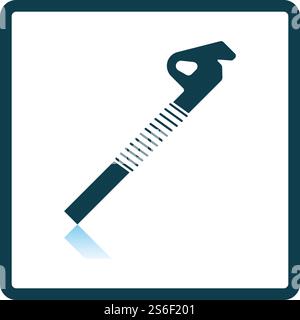 Alpinist Ice Screw Icon. Square Shadow Reflection Design. Vector Illustration. Stock Vector