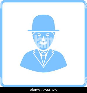 Detective Icon. Blue Frame Design. Vector Illustration. Stock Vector