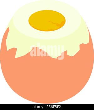 Boiled egg icon. Isometric of boiled egg vector icon for web design isolated on white background. Boiled egg icon, isometric style Stock Vector