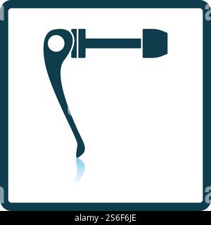 Bike Quick Release Icon. Square Shadow Reflection Design. Vector Illustration. Stock Vector