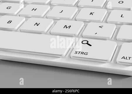 Computer Keyboard Drawing White A typical computer keyboard white details 3d illustration Stock Photo ...
