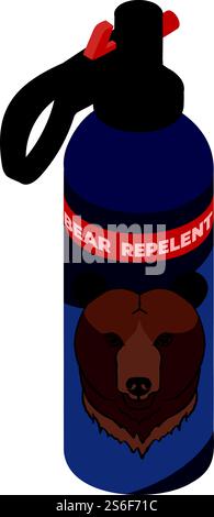 Bear repelent icon. Isometric of bear repelent vector icon for web design isolated on white background. Bear repelent icon, isometric style Stock Vector