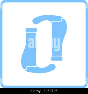 Bike Grips Icon. Blue Frame Design. Vector Illustration. Stock Vector