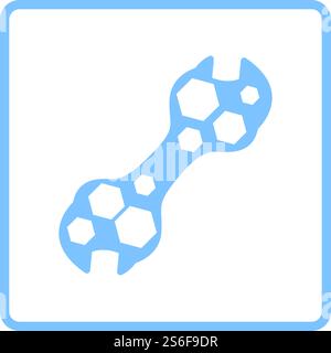 Bike Spanner Icon. Blue Frame Design. Vector Illustration. Stock Vector