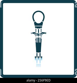Alpinist Camalot Icon. Square Shadow Reflection Design. Vector Illustration. Stock Vector
