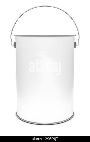 3d rendering of a white paint bucket isolated on white Stock Photo - Alamy