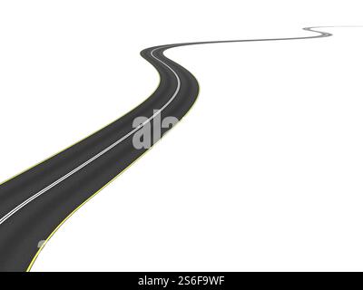 An image of a nice road isolated on white Stock Photo