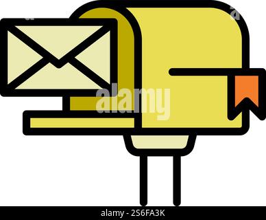 House mailbox icon. Outline house mailbox vector icon for web design isolated on white background. House mailbox icon, outline style Stock Vector