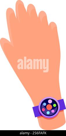 Kids smart clock icon. Cartoon of kids smart clock vector icon for web design isolated on white background. Kids smart clock icon, cartoon style Stock Vector