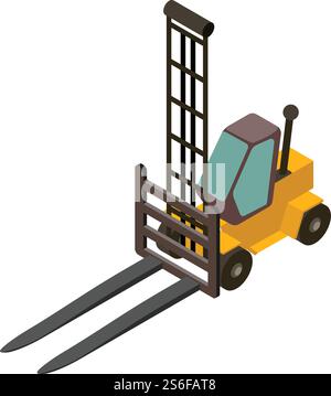 Port forklift icon. Isometric of port forklift vector icon for web design isolated on white background. Port forklift icon, isometric style Stock Vector