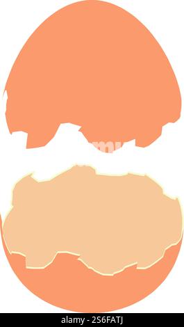 Chicken eggshell icon. Isometric of chicken eggshell vector icon for web design isolated on white background. Chicken eggshell icon, isometric style Stock Vector